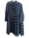 F&2 Size Est L Black Cotton & Polyester Long Sleeve Pleated Detail Collar Dress Black / Est L