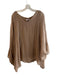 Shyloh Size One Size Brown Viscose Blend Long Sleeve Round Neck Sheer Lined Top Brown / One Size