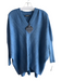 Tricotonic Size L/XL Blue Viscose Blend Knit Long Sleeve Slouchy V Neck Sweater Blue / L/XL