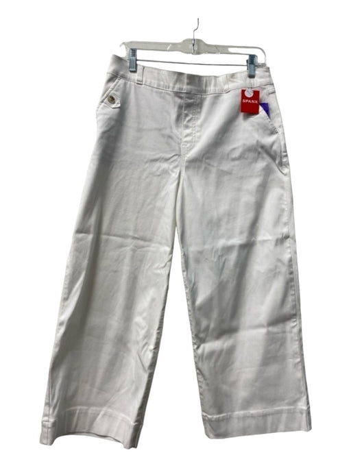Spanx Size XL Bright White Nylon Blend Stretch Twill Crop Wide Leg Pants Bright White / XL