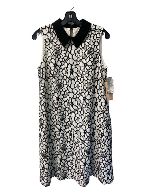 Nanette Lepore Size 6 Black & White Polyester Blend Sleeveless Floral Dress Black & White / 6