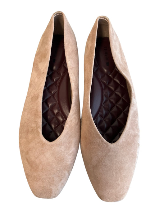 Birdies Shoe Size 8 nude Suede Squarish Toe Flat Shoes nude / 8