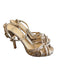 Kate Spade Shoe Size 7.5 Gold Leather Snake Embossed T Strap High Heel Shoes Gold / 7.5