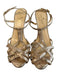 Kate Spade Shoe Size 7.5 Gold Leather Snake Embossed T Strap High Heel Shoes Gold / 7.5