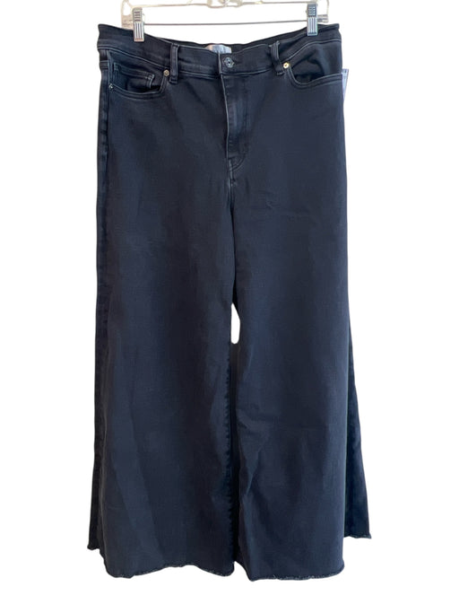 Frame Size 32 Black Cotton Blend Zip Fly 5 Pocket High Rise Wide Leg Jeans Black / 32