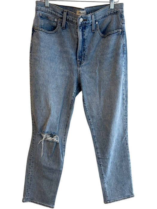 Madewell Size 30 Light Wash Cotton High Rise 5 Pocket Zip Fly Distressed Jeans Light Wash / 30