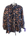 Millie Size Large Navy & Multi Cotton Floral Long Sleeve Button Down Top Navy & Multi / Large
