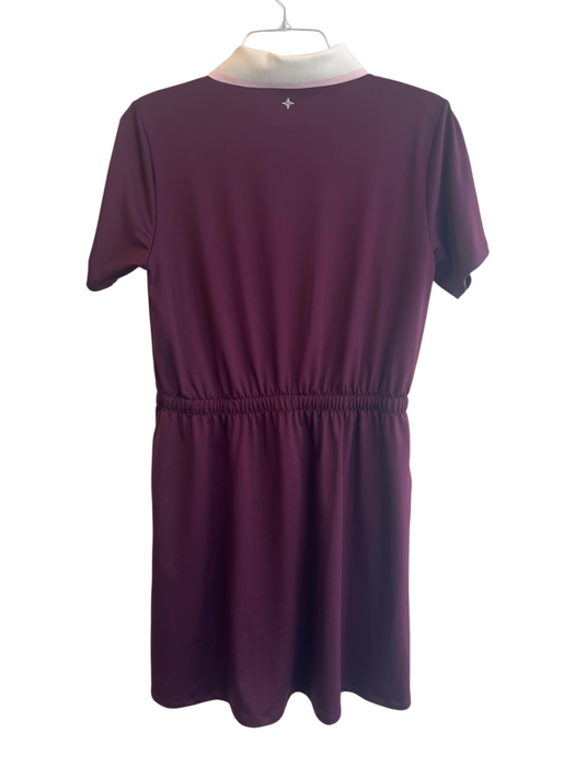 Tuckernuck Size L Maroon Polyester Shirt Sleeves Waist tie Collar Dress Maroon / L
