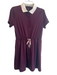 Tuckernuck Size L Maroon Polyester Shirt Sleeves Waist tie Collar Dress Maroon / L