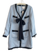 Pomander Place Size L Blue Polyester Long Sleeve Tweed Collar Back Zip Dress Blue / L