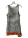 Nicole Miller Size 4 Black & Multi Cotton Sleeveless Striped Raffia Dress Black & Multi / 4