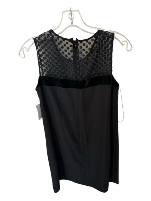 CeCe Size 4 Black Polyester Lace Detail Bow Sleeveless Dress Black / 4