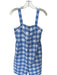 J. Crew Size 4 Blue & White Cotton Sleeveless Checkered Buttons Dress Blue & White / 4