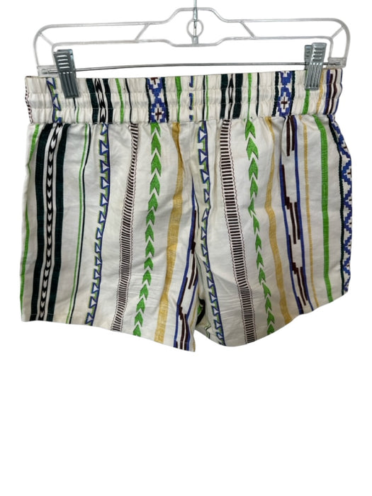 Mariacher Size M Yellow & Green Cotton Drawstring Striped Western Shorts Yellow & Green / M