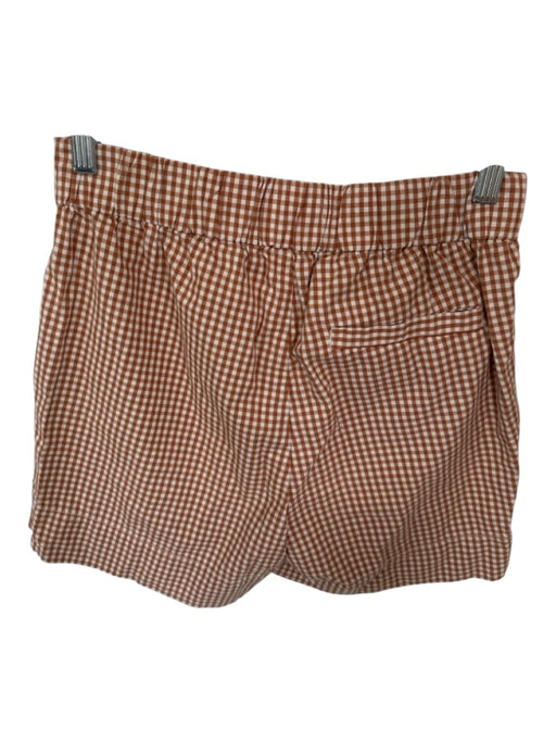 Everlane Size 4 Rust & White Organic Cotton High Waist Gingham Shorts Rust & White / 4
