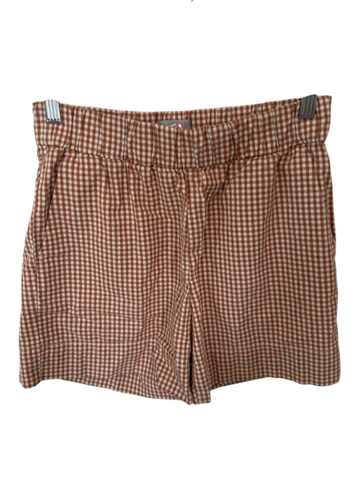 Everlane Size 4 Rust & White Organic Cotton High Waist Gingham Shorts Rust & White / 4