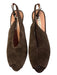 Prada Shoe Size 37.5 Espresso Leather Suede Peep Toe Slingback Platform Shoes Espresso / 37.5