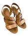 Kors Michael Kors Shoe Size 7 Tan Leather Snake Skin Strappy High Heel Shoes Tan / 7