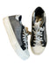 P448 Shoe Size 37 Gray & Black Canvas Metallic Platform Athletic Sneakers Gray & Black / 37