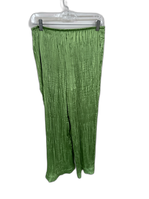 Vince Size M Green Polyester Elastic Waist Crinkle Pants Green / M