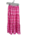 Seven Wonders Size S Pink & White Polyester High Waist Plaid Side Zip Maxi Skirt Pink & White / S