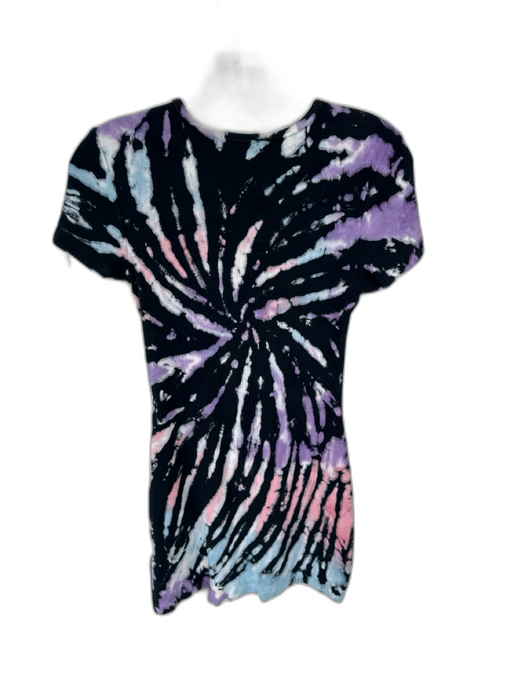 Lovers + Friends Size XS Black & Multi Modal Blend Short Sleeve Tie Dye Dress Black & Multi / XS