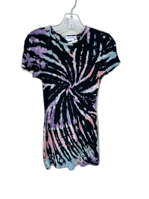 Lovers + Friends Size XS Black & Multi Modal Blend Short Sleeve Tie Dye Dress Black & Multi / XS