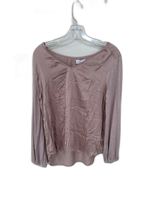 Velvet Size M Mauve Cotton Blend Long Sleeve V Neck Top Mauve / M