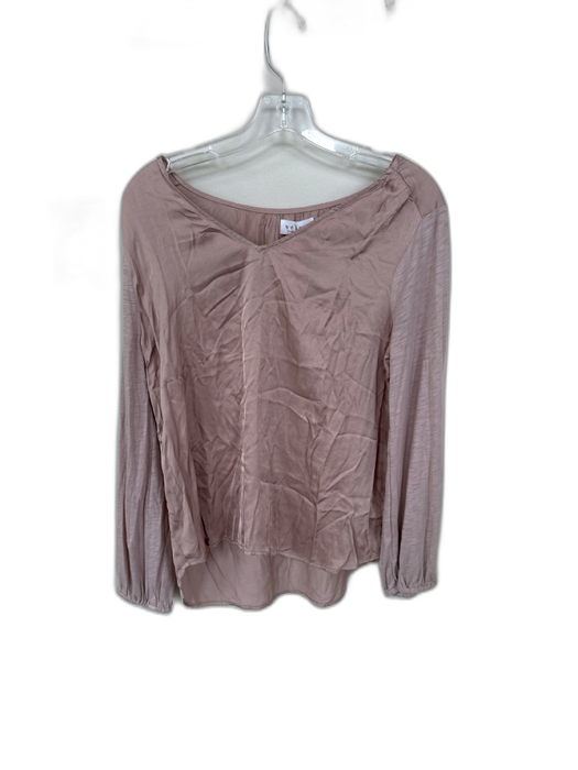 Velvet Size M Mauve Cotton Blend Long Sleeve V Neck Top Mauve / M