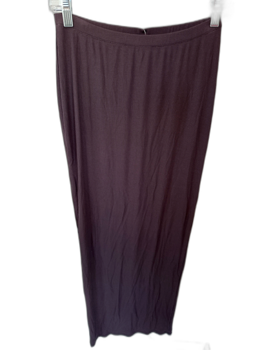 SKIMS Size L Brown Modal Blend Elastic Waist Ribbed Maxi Skirt Brown / L