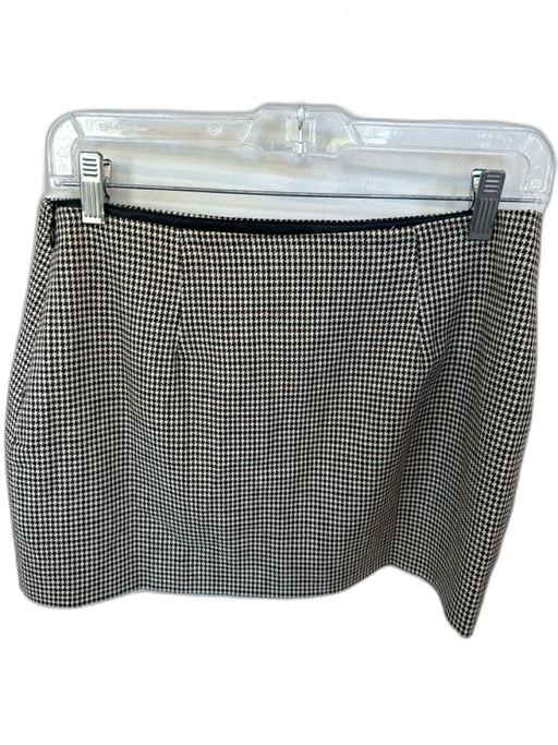 Reformation Size 2 Brown & Tan Polyester Blend Houndstooth Side Zip Mini Skirt Brown & Tan / 2