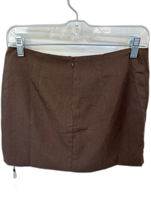 All the Ways Size XS Brown Polyester Blend Back Zip Mini Skirt Brown / XS