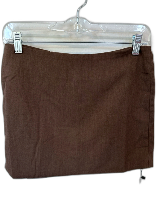 All the Ways Size XS Brown Polyester Blend Back Zip Mini Skirt Brown / XS