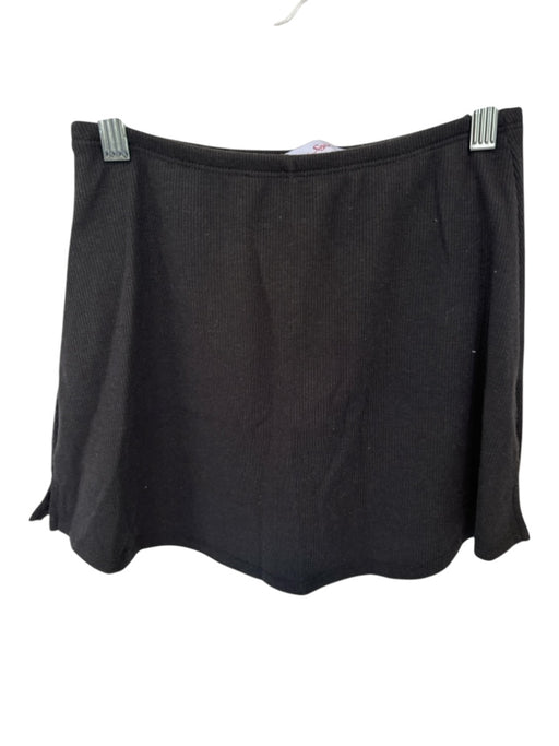 Lisa Says Gah Size XS Black Polyester Blend built in shorts Ribbed Mini Skirt Black / XS