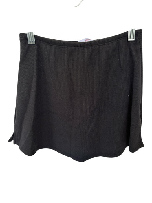 Lisa Says Gah Size XS Black Polyester Blend built in shorts Ribbed Mini Skirt Black / XS