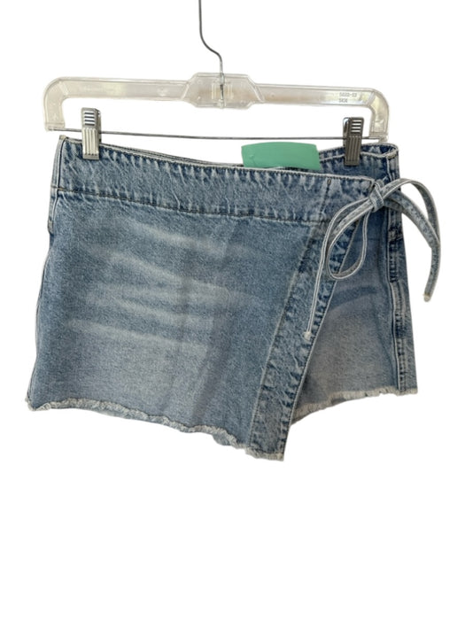 We The Free Size 4 Light Wash Denim Front Tie Raw Hem Skort Light Wash / 4