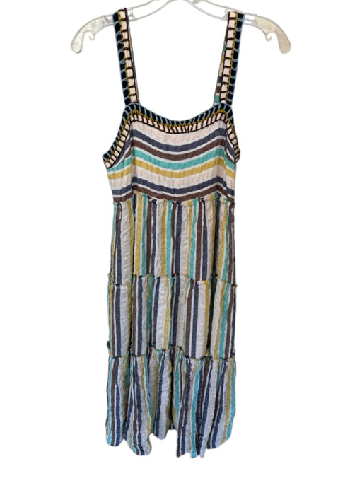 9-HI5 STCL Anthropologie Size 6P Blue & Yellow Multi Print Cotton Blend Dress Blue & Yellow Multi Print / 6P