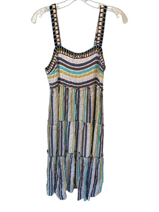 9-HI5 STCL Anthropologie Size 6P Blue & Yellow Multi Print Cotton Blend Dress Blue & Yellow Multi Print / 6P