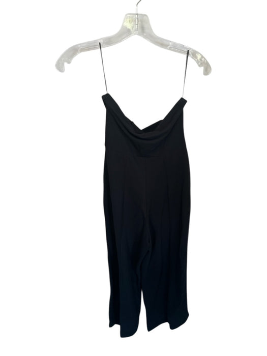 River Island Size 8 Black Pockets Strapless High Waist Romper Black / 8