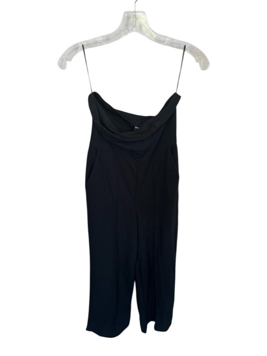 River Island Size 8 Black Pockets Strapless High Waist Romper Black / 8