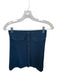 Zara Size M Slate Blue Cotton Blend Knit Long Sleeve Buttons Cropped Skirt Set Slate Blue / M