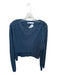 Zara Size M Slate Blue Cotton Blend Knit Long Sleeve Buttons Cropped Skirt Set Slate Blue / M