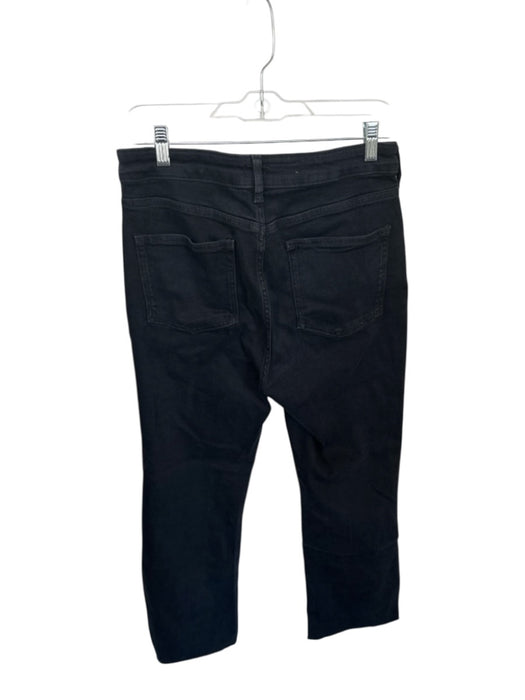 Pilcro Size 30 Black Cotton Blend Raw Hem Straight Leg Pants Black / 30