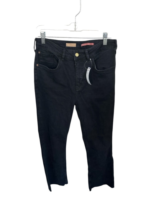 Pilcro Size 30 Black Cotton Blend Raw Hem Straight Leg Pants Black / 30