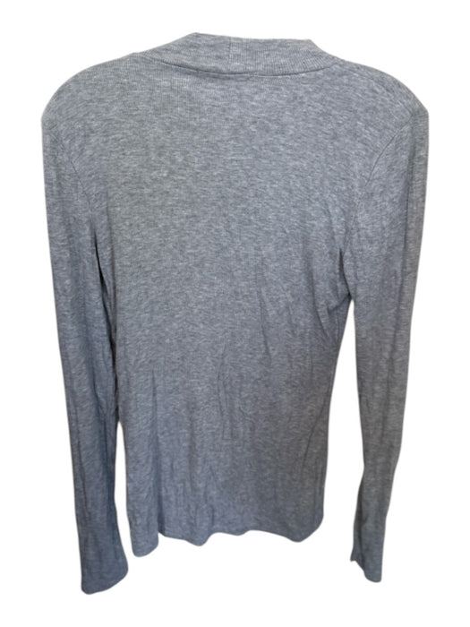 Pure Good Size M Gray Rayon Blend Ribbed Long Sleeve Mock Neck Top Gray / M