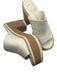 Dolce Vita Shoe Size 6.5 Beige & Tan Leather Block Heel Peep Toe Platform Mules Beige & Tan / 6.5