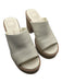 Dolce Vita Shoe Size 6.5 Beige & Tan Leather Block Heel Peep Toe Platform Mules Beige & Tan / 6.5