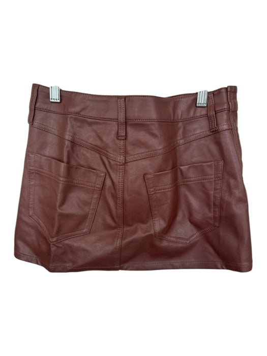 We The Free Size 25 Brown Vegan Leather Cross Over Mini Skirt Brown / 25