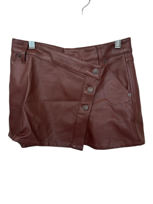 We The Free Size 25 Brown Vegan Leather Cross Over Mini Skirt Brown / 25