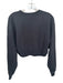 TNA Size M Black Cotton Long Sleeve Elastic Waist Cropped Athletic Sweatshirt Black / M